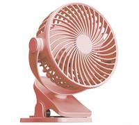 Portable Rechargeable Electric Fan With 720° Rotating Head And Adjustable Speed Settings,Lightweight Hanging For Outdoor Camping,Beach Trips,Park Picnics (Pink)