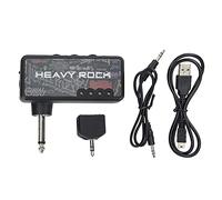 Portable Rechargeable Guitar Headphone Amplifier with Built - in Distortion Effect, 6.35mm Plug, Dual - Headphone Splitter, for Electric Guitar Practice and Mobile Audio Playback