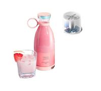 Portable Rechargeable Juicer Blender Wireless Mixer Fresh Juice 350ml Usb Mini Fruit Extractors Food Milkshake Juice Maker(Pink)