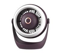 Portable Rechargeable Table Fan with Night Light, Ultra Quiet 360° Oscillating Air Circulator, Compact Desktop Fan for Large Spaces