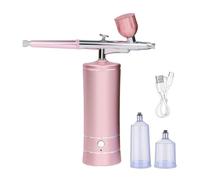 Portable Rechargeable Wireless Airbrush with Compressor Auto Action Spray Gun for Face Beauty Nail Art Tattoo Craft Cake Paint Precise Control(Pink)