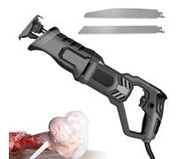 Portable Reciprocating Saw - Electric Bone & Branch Cutter with 3 Blades, Multi-Speed Control, and LED Light for Butchers, Hunting & Garden