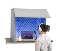 Portable Recording Booth, Self Made Booth Box (60/80cm), Soundproofing Cotton: Sound Absorption + Noise Reduction, Easily Foldable & Easy Move, Desktop Studio Vocal,60×60×60cm,Blue