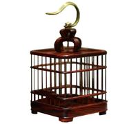 Portable Redwood Square Grasshopper Cage Hanging Ornament Cultural Play for Enthusiasts