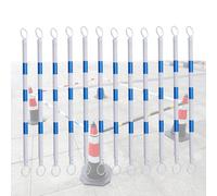 Portable Reflective Traffic Cone Connecting Rods - Interlocking Barriers for Construction & Event Management(Blue-white,12pcs)