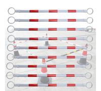 Portable Reflective Traffic Cone Connecting Rods - Interlocking Barriers for Construction & Event Management(Red-white,9pcs)