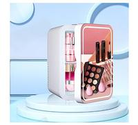 Portable Refrigerator For Car, With Led Mirror, 8L Capacity Mini Refrigerator, Chill Or Heat, Ac 220v, Dc 12v Mirror Mini Fridge, Car Refrigerator Suitable For Travel,White