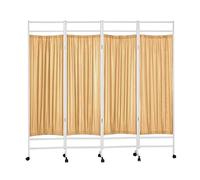 Portable Removable 6ft High Folding Room Divider with Wheels for Clinics Ward Patient Examination Versatile Yellow Privacy Solution
