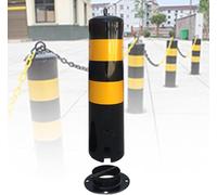 Portable Removable Parking Barrier Bollard - Driveway Security Post for Vehicle Separation Traffic Control Safety Marking - Perfect for Home Commercial and Event Use