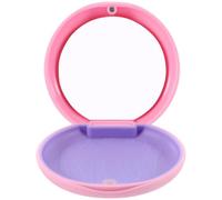 Portable Retainer Holder with Mirror Magnetic Closure ABS Case | Pink, for Mouth Guard and Retainer Use, School Travel Size, Silicone Trim