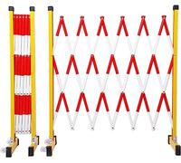 Portable Retractable Traffic Barrier - Adjustable Folding Safety Fence with Wheels 9m Mobile Scissor Gate for Crowd Control Event Management & Safety Solutions