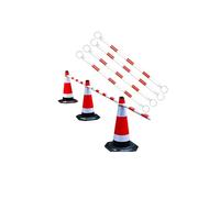 Portable Retractable Traffic Cone Barrier, Adjustable 3-6 ft for Parking Lots & Warehouses, Set of 10, Ideal for Safety & Crowd Control