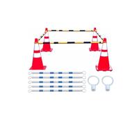 Portable Retractable Traffic Cone BarrierAdjustable 3ft to 6ft Expandable Safety Cone Bar (Cones Not Included) for Events and Road SafetyPVC 20PCS Blue