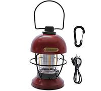 Portable Retro Camping Lantern,Hanging Tent Light,Three Color Adjustable, for Camping, Party, Night Fishing, Hiking, Home Lighting, Outages Emergency, HUANGHAIQIU, Red