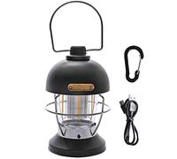 Portable Retro Camping Lantern,Hanging Tent Light,Three Color Adjustable, for Camping, Party, Night Fishing, Hiking, Home Lighting, Outages Emergency, HUANGHAIQIU, Black