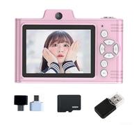 Portable Retro CCD Digital Camera - 2.8 Inch IPS Eye Protection Screen - 48MP Dual Camera - 8XZoom, for OTG Support - TF Card Storage Capacity Up To 128GB(Pink 32G)