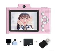 Portable Retro CCD Digital Camera - 2.8 Inch IPS Eye Protection Screen - 48MP Dual Camera - 8XZoom, OTG Support - TF Card Storage Capacity Up To 128GB(Pink)