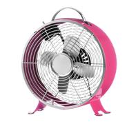 Portable Retro Desk Fan with 2 Speeds, Hot Pink