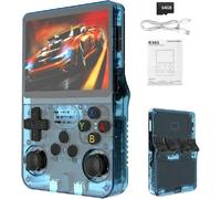 Portable Retro Gaming Console with 3.5-Inch IPS Screen, Linux System, 64GB Storage, 15,000+ Classic Titles, and Long-Lasting Battery, Blue