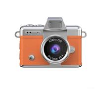 Portable Retro Keychain Digital Camera, Lightweight ABS 180 Degree Flip Screen Beauty Filter Options For High Definition Recording(Orange)
