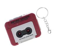 Portable Retro Music Player Keyring with Sound Memory, Red | Small Novelty Chain Vehicle Accessory Decoration, Easy Carry for Automotive Interior Accessories