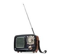 Portable Retro Radio Bass Speaker FM AM SW Player Portable Card Mini FM AM SW USB AUX TF Card MP3 Multimedia Classical Music Speaker Classic(Brown)