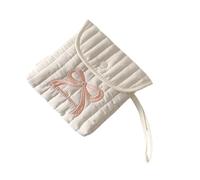 Portable Reusable Sanitary Products Storage Pouch Decorative Cartoon Bow Design Travel Friendly Cosmetic Bag for Women Trendy Women Accessories Storage Bag