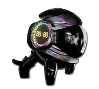 Portable Robot Bluetooth Speaker,6W True Wireless Speaker,with Alarm Clock RGB Lights,Deep Bass Loud Stereo Sound,Bluetooth 5.1 TWS Pairing Support TF Card AUX Input FM Radio (Black)