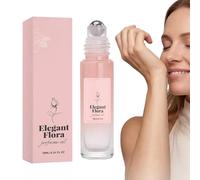 Portable Roll on Perfume, Long Lasting Rose Scent, 0.34oz Oil with Plant Extract, Fragrant Flower, Aromatherapy Fluid with Metal, Body Fragrance for Travel and Home