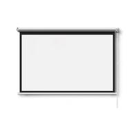 Portable Roll-Up Projector Screen, Projector Screen Manual Pull Down 4:3 16:9 60in 72in White Gray Metal(White Fiberglass,16:9 72in)