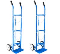 Portable Rolling Cylinder Carrier with Wheels, Heavy Duty Dual Storage Trolley Rack for Gas and Acetylene Bottles