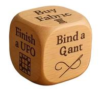 Portable Rolling Dice, Wooden Quilting Task Dice, 2 Inches Fun Sewing Game with, Natural Solid Wood Craft with Durable Design, Creative Stocking Stuffer Unique Option Play