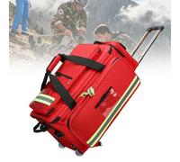 Portable Rolling Emergency Medical Backpack with Removable Dividers for Outdoor Travel and Professional Use