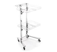 Portable Rolling Hair Stylist Tray - Foldable Cart with Wheels, Chemical-Resistant Storage Station for Artists and Hairdressers