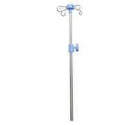 Portable Rolling IV Pole Stand, Heavy Duty Adjustable Height Stainless Steel IV Drip Stand with 4 Hooks & Wheels for Hospital, Clinic, Home, Kindergarten
