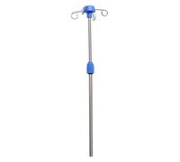 Portable Rolling IV Pole Stand, Heavy Duty Adjustable Height Stainless Steel IV Drip Stand with 4 Hooks & Wheels for Hospital, Clinic, Home, Kindergarten