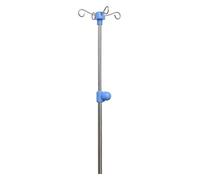 Portable Rolling IV Pole Stand, Heavy Duty Adjustable Height Stainless Steel IV Drip Stand with 4 Hooks & Wheels for Hospital, Clinic, Home, Kindergarten