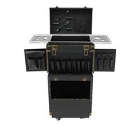 Portable Rolling Makeup Stylist Makeup,Train Hair Salon Case Clipper Trimmer Box,Load-bearing Capacity 33.07-44.09 lbs,with 2 Mobile Password Locks and 2 Keys,Universal Wheels,Buckle Design, for Manic