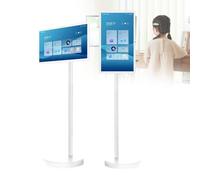 Portable Rolling TV, 1080P Smart Touch Screen Monitor, FHD IPS Display, Android 12 OS, 60Hz Refresh Rate, Full Swivel Rotation, Adjustable Movable Stand