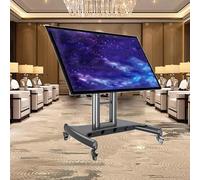 Portable Rolling TV Stand on Wheels - Mobile Cart for 32-70" LCD LED Flat Screens - Adjustable Height Display Stand with Easy Mobility & Sturdy Design for Home & Office