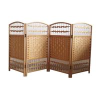 Portable Room DividerBlackout Privacy Screen DIY Indoor Partition Yellow Weave 4Piece Set 31.49"x15.74" Perfect for Small Offices Homes and Dorms Separation