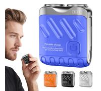 Portable Rotary Dual Ring Electric Shaver, 2025 New Mini Rotary Dual Ring Electric Razor for Men USB Rechargeable One-Button Long Lasting for Home Travel (Blue)
