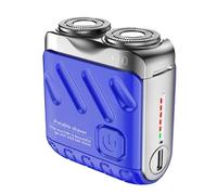 Portable Rotary Dual Ring Electric Shaver, 2025 New Rotary Dual Ring Electric Razor for Men, One-Button Long Lasting for Home Travel, USB Rechargeable (Blue)