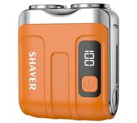 Portable Rotary Dual Ring Electric Shaver,Washable Double Head Razor, Razor Mini and Lightweight Double-Ring Magnetic Cutter, Luggage Electric Shaver,Double-Ring Magnetic Cutter for Travel (Orange)
