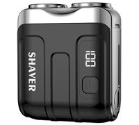 Portable Rotary Dual Ring Electric Shaver,Washable Double Head Razor, Razor Mini and Lightweight Double-Ring Magnetic Cutter, Luggage Electric Shaver,Double-Ring Magnetic Cutter for Travel (Black)