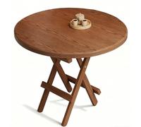 Portable Round Folding Dining Table 80cm - Sturdy Indoor & Outdoor Use with Support Brackets - Perfect for Camping Picnics and Small Spaces