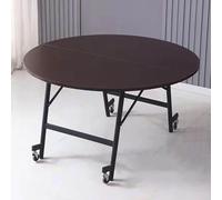 Portable Round Folding Dining Table with Wheels - Heavy-Duty Collapsible Kitchen Table, 400Kg Capacity, Space-Saving Design, Versatile Steel Pipe Bracket for Home & Office Use