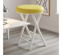 Portable Round Folding Stool 20" Height Padded Kitchen Bar Chair 330lbs Capacity Ideal for Camping Home Use Lightweight & Comfortable Seat