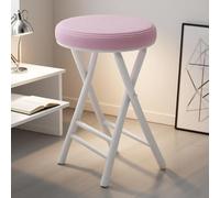 Portable Round Folding Stool 50.8 cm Pink Padded Seat for Kitchen & Bar SpaceSaving Camping Chair Home & Outdoor Furniture 150 kg Capacity