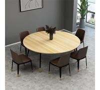 Portable Round Folding Table 100 cm (39.4 in) Wooden Top Ideal for Indoor Outdoor Use Temporary Dining Picnics Easy to Store & Transport Versatile & Convenient